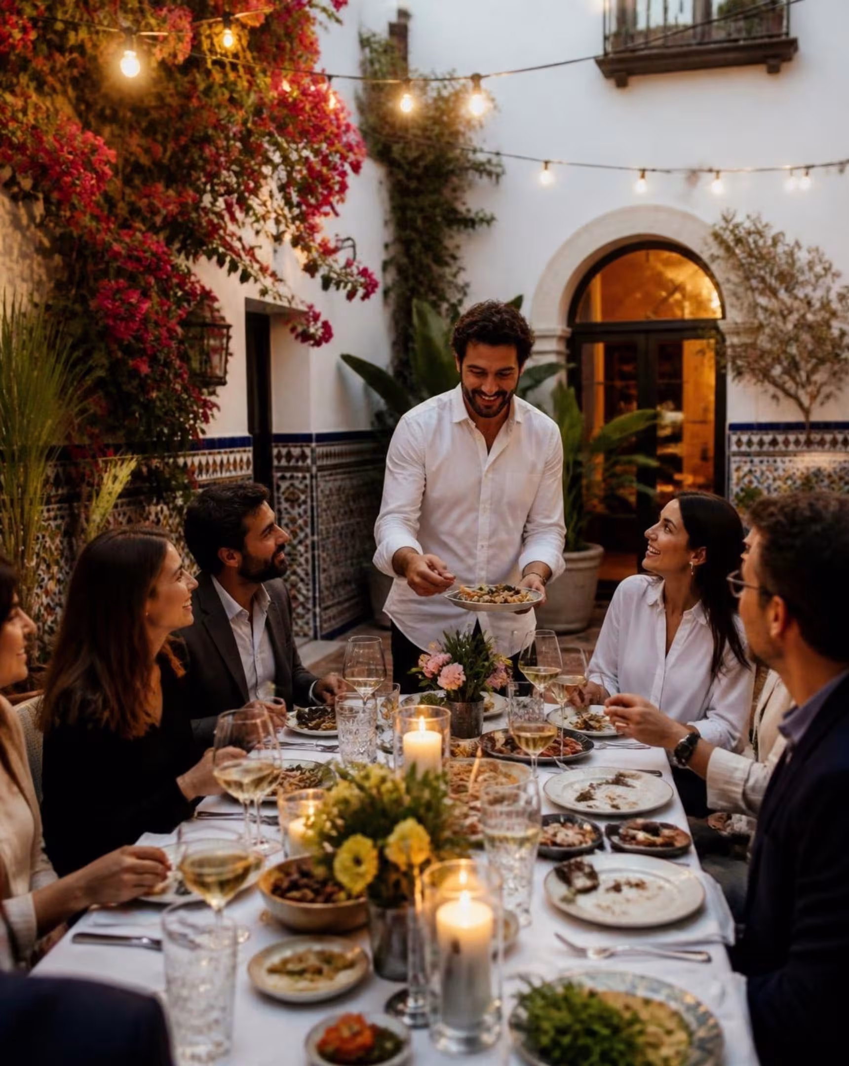 Private dinner with a local host in a Seville courtyard